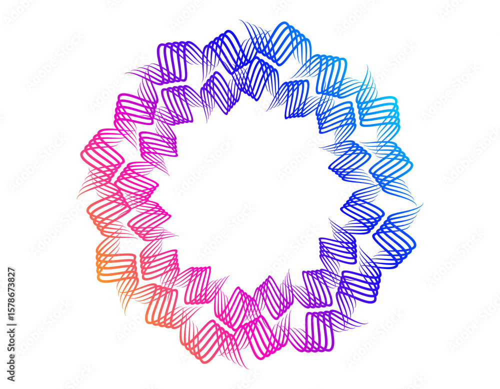 Aufkleber design elements jpg. wave of many sparkling lines. abstract circle glow wavy shape on a white backgr