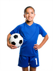 Soccer player playing with ball in action