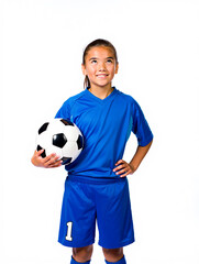 Soccer player playing with ball in action