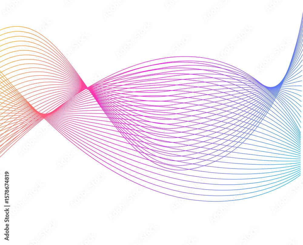 Poster wave of many color lines. abstract circle glow wavy shape on a white background isolated. creative l