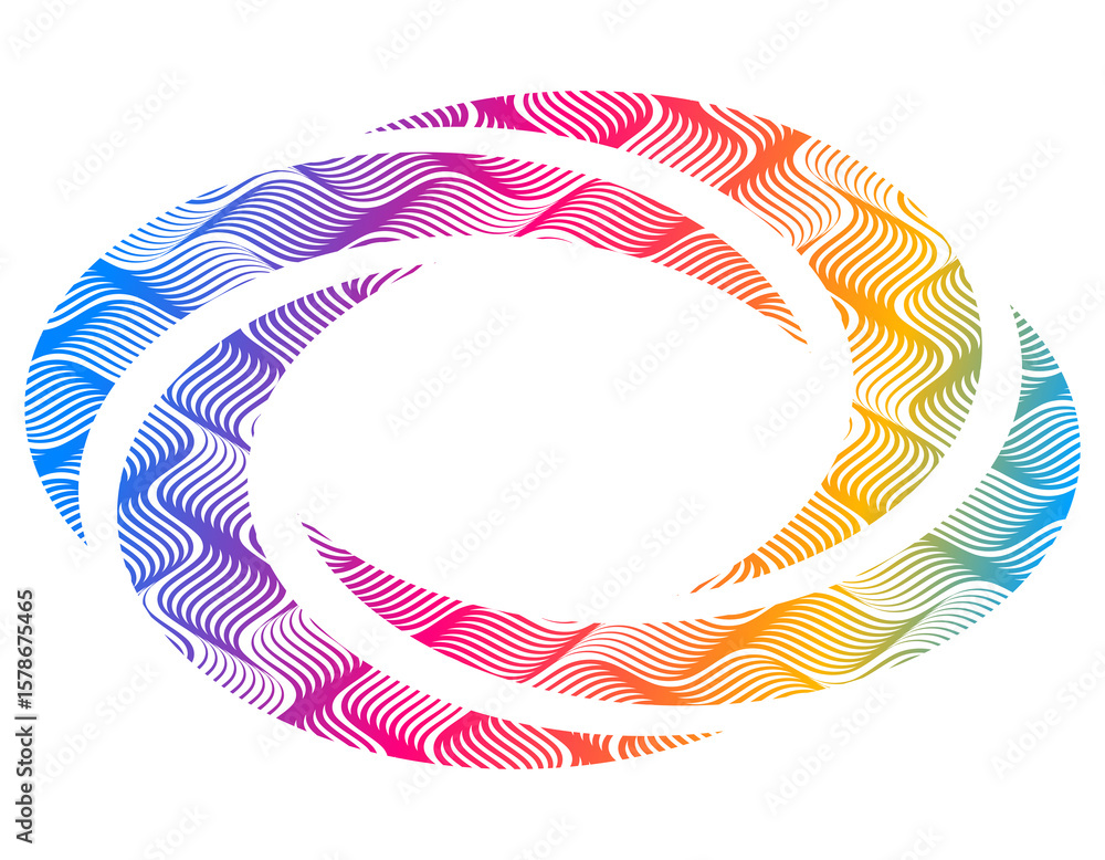 Poster design elements. circle ring rotation. abstract vertical wavy stripes on white background isolated. 