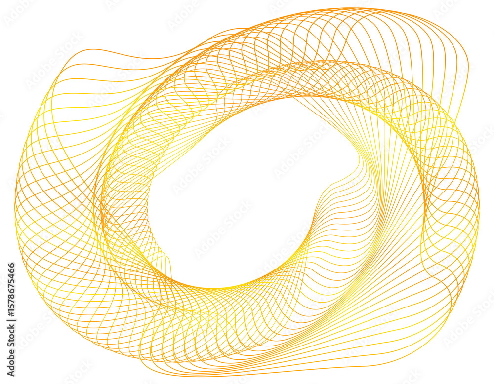 Aufkleber wave of many lines circle ring. abstract vertical wavy stripes on white background isolated. vector 