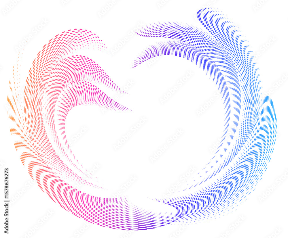 Poster design elements. circle ring rotation. abstract vertical wavy stripes on white background isolated. 