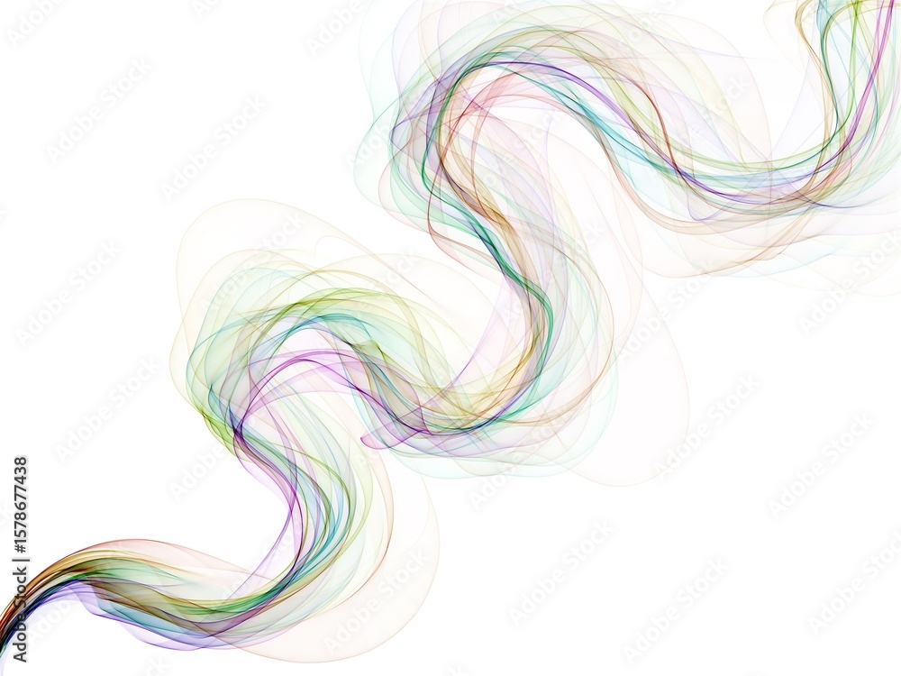 Poster delicate, flowing lines of abstract art in pastel tones create a soft and gentle wave against a pure