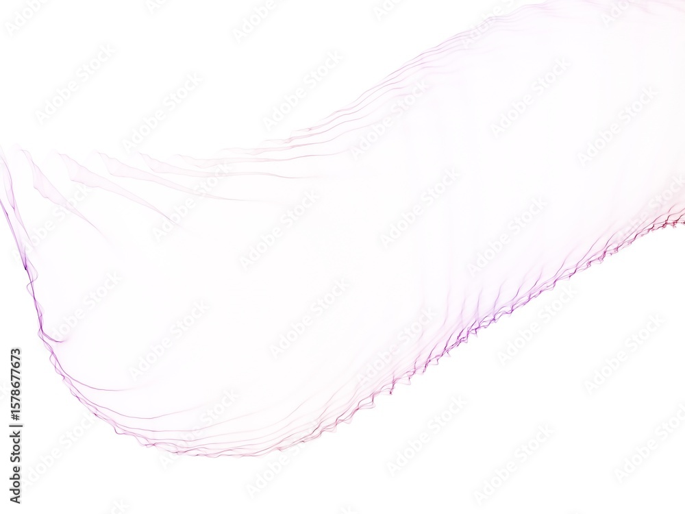 Poster Delicate purple wave flows across a white background creating an ethereal and minimalist backdrop or design element.