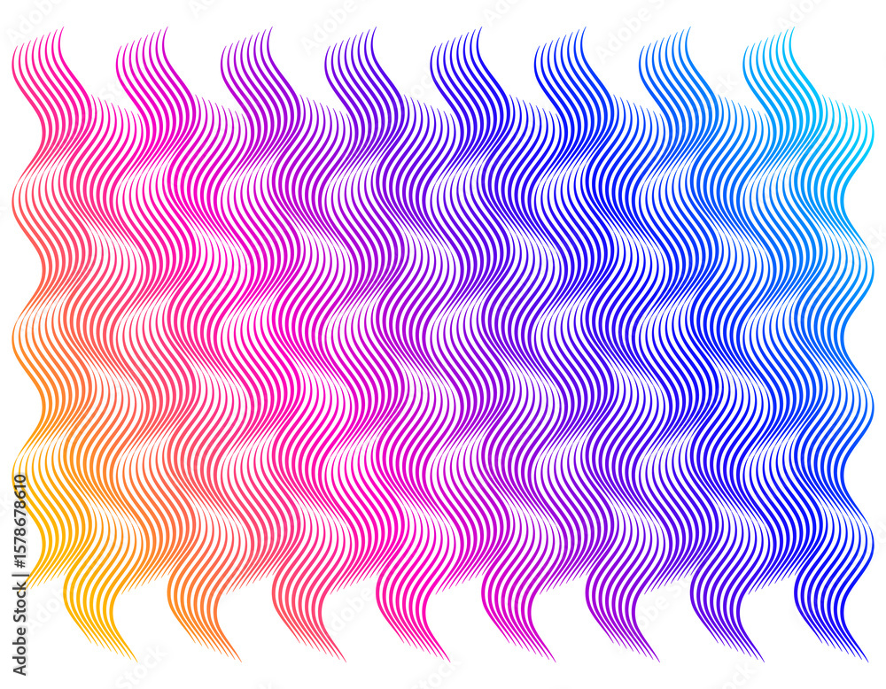Poster soft rainbow color. linear wave background, pattern. design elements. polygonal lines. guilloche. pr