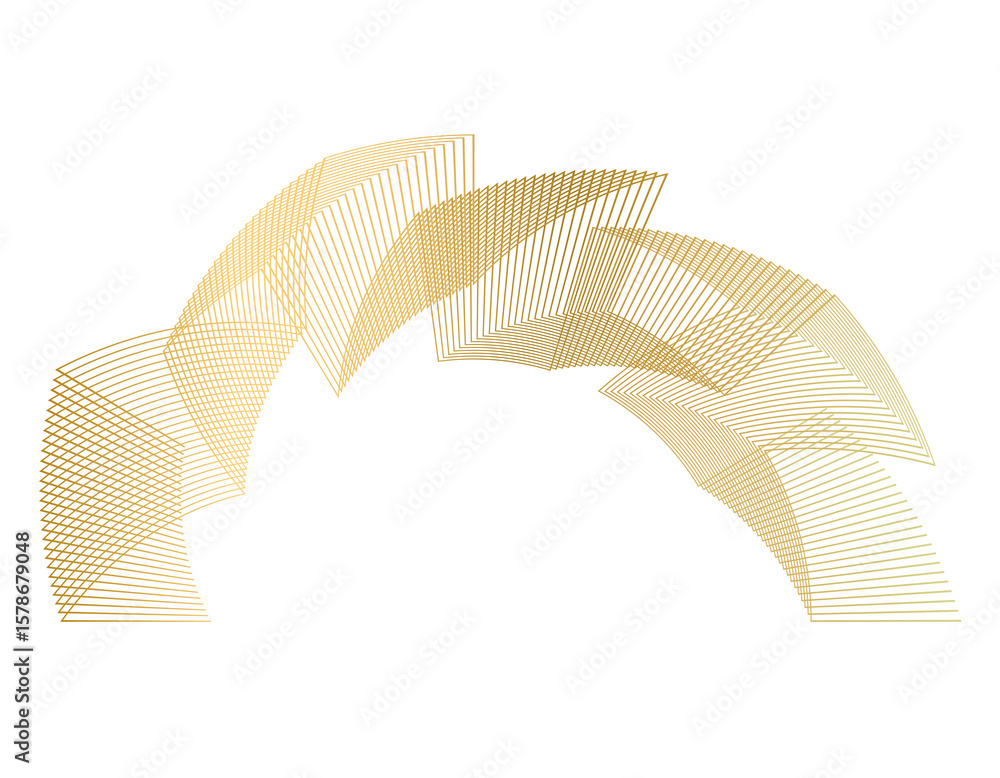 Aufkleber wave of many lines circle ring. abstract vertical wavy stripes on white background isolated. colourf