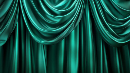green curtain background
