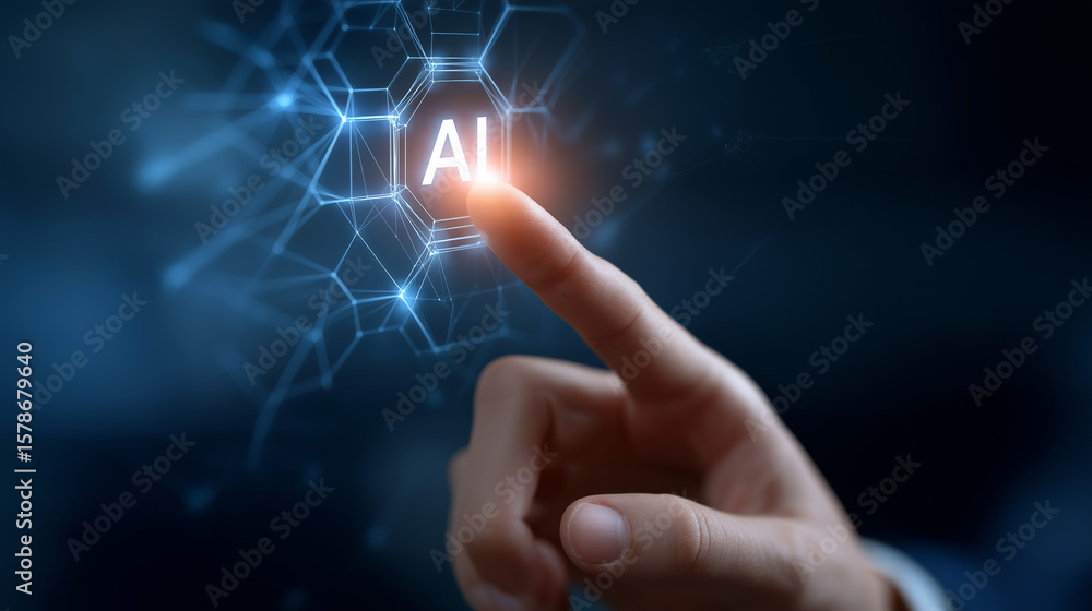 Poster selecting ai node in holographic network of connections