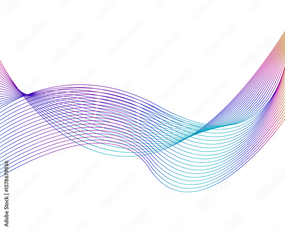 Poster wave of many sparkling lines. abstract circle glow wavy shape on a white background isolated. creati