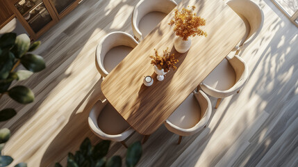 wooden chair and table