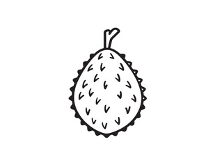 Elegant Soursop Line Illustration with Minimal Detail