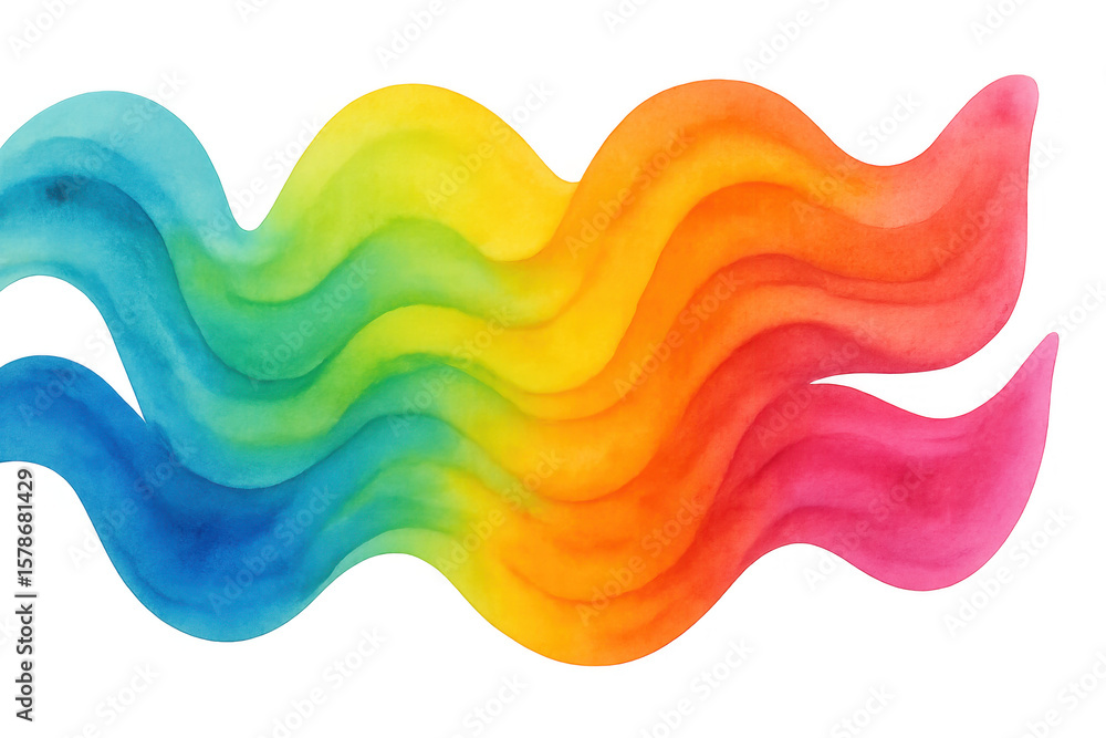 Leinwandbilder Colorful watercolor waves creating a vibrant and dynamic design element, perfect for adding a touch of artistic flair to projects