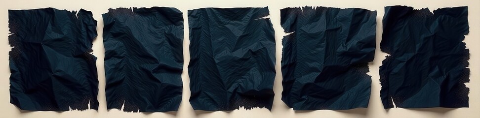 Set of black ripped rectangle paper scraps Grunge aesthetic, vector illustration , paper, torn, scrap