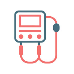 Flat Defibrillator Machine Icon A Single High Resolution Icon Design for Medical Applications single