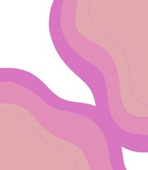 Abstract wavy pink and beige layers flowing over a white background in minimalist style design.