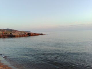 view of the sea from the beach in Bosa Marina, Sardinia