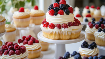 cake with berries