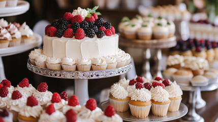 cake with berries