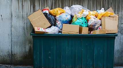 recycling bin and garbage
