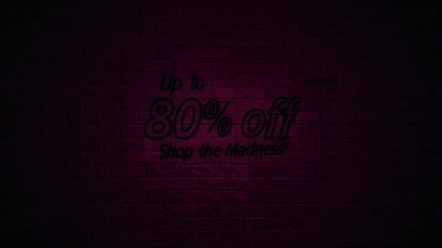 Up to 80% Off - Shop the Madness Sale Promotion on Dark Brick Wall