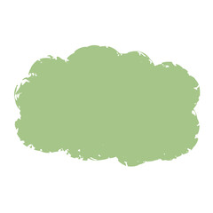 Green Textured Brush Stroke Isolated on White