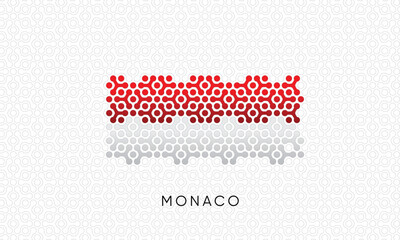 Creative vector Flag of Monaco in geometric pattern