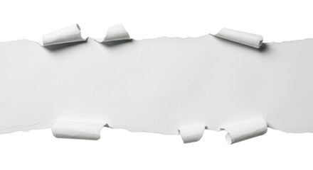 Torn paper edges with curled corners isolated PNG with Transparent Background