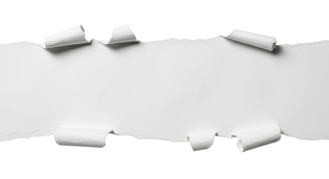 Torn paper edges with curled corners isolated PNG with Transparent Background