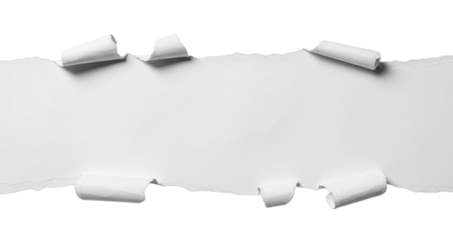 Torn paper edges with curled corners isolated PNG with Transparent Background - Powered by Adobe