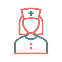 Flat Nurse Avatar Illustration Professional Healthcare Worker in Simple Vector Style for Medical or Healthcare Design Projects