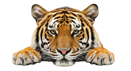 Fototapeta premium Tiger portrait on white background