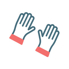 Obraz premium Flat Design Surgical Gloves Icon for Medical and Healthcare Use in Graphic Projects and Presentations
