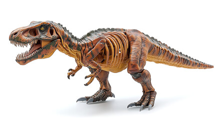 Fototapeta premium Realistic dinosaur model showcasing intricate details and textures against a plain background