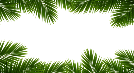 Green Fir Branches Frame on Black Background