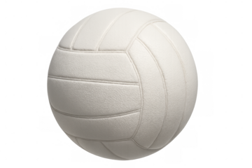 Classic white volleyball ball rotating on transparent background, perfect for sports-related projects