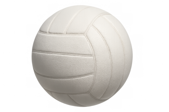 Classic white volleyball ball rotating on transparent background, perfect for sports-related projects