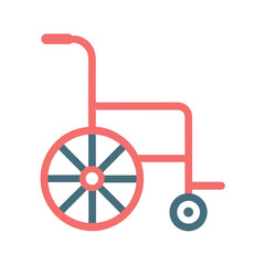 Flat Design Wheelchair Icon for Medical and Accessibility Purposes Vector Illustration in CMYK Colors
