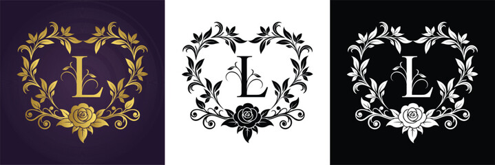 Letter D Luxury Floral Monogram Logo Template (4)
