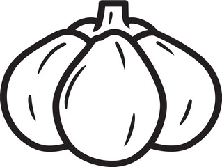 Fresh Yam Vegetable Icon in Simple Vector Line Design