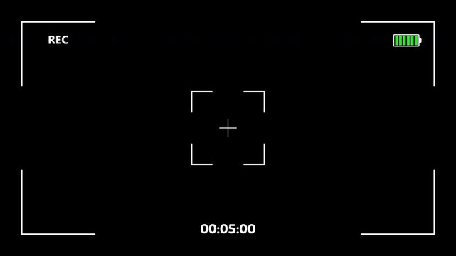 Animate camera recording frame for video overlay on transparent background
