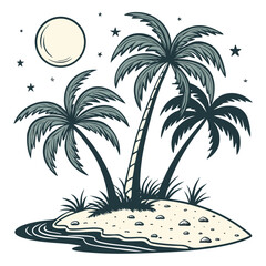 vector illustration of a tropical island