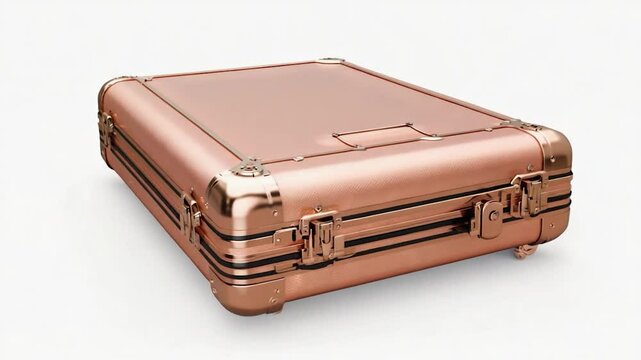 Rose gold hard-shell travel case