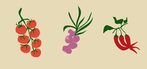 organic vegetable, Kitchen minimalist poster, 