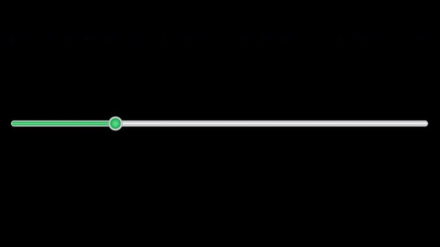 Green line loading animation with slider on transparent background in good quality