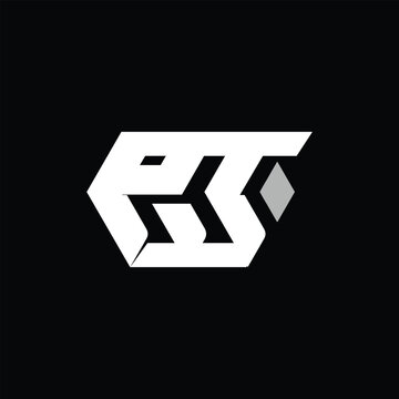 The image shows a flat monogram logo design of an initial letter PTW in white color that looks clean and modern on a black background