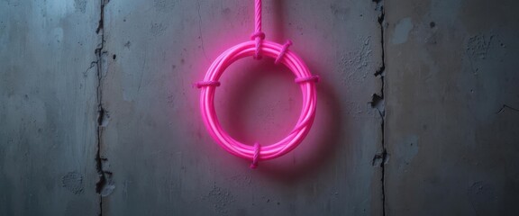  Vibrant Trap Fluorescent Pink Rope Loop on Cement