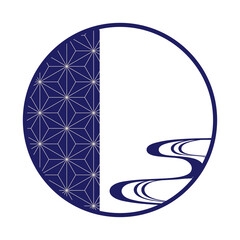 Japanese Circle Frame – Traditional Summer Design (PNG Transparent Background)