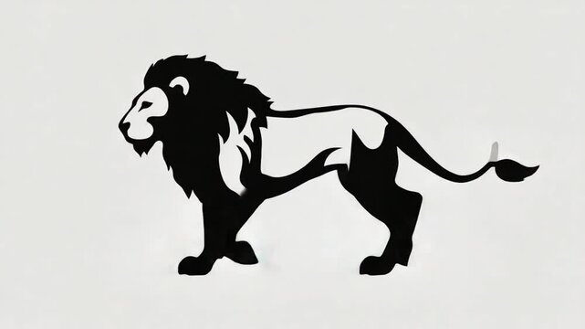 Simple black silhouette of a lion