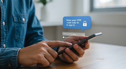 Man using smartphone with cloud computing interface and digital icons for data storage and security representing modern technology and online access